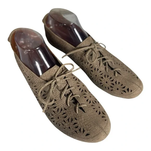 Gentle Souls Women’s Sol Zest Tan Leather Cutout Lace Oxfords Size-11m - Picture 8 of 9